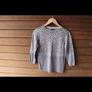 Grey cheetah print Talbots sweater